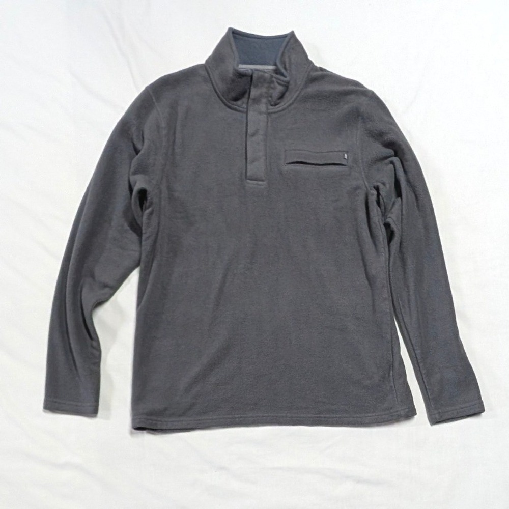 Free Fly Mens Performance Bamboo Fleece Snap Pullover Gray Medium
